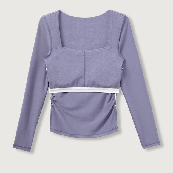 OGL Eco-Mousse® Anti-Bacteria Square Neck Ruched Brami Top - Off White - Picture 3 of 5